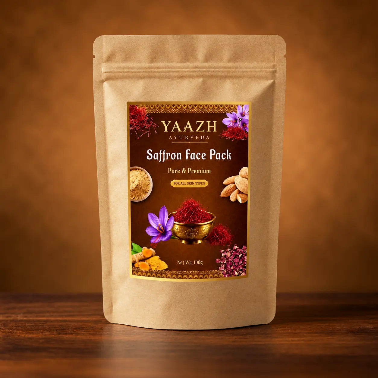 YAAZH_Ayurveda_Saffron_Face_Pack_Pouch