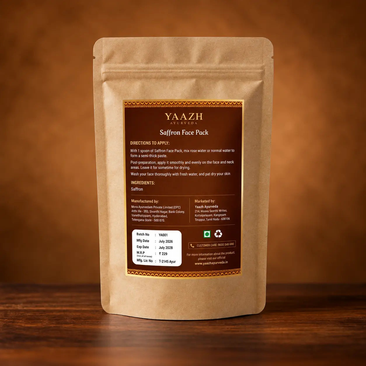 YAAZH_Ayurveda_Saffron_Face_Pack_Back